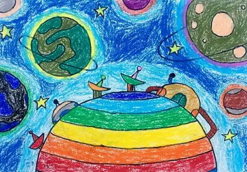 少儿书画作品-奇妙的星球/儿童书画作品奇妙的星球欣赏_中国少儿美术