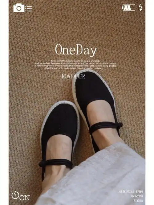 这款黑色提花布鞋和之前的作品里红色提花是一款料子,这款鞋子非常