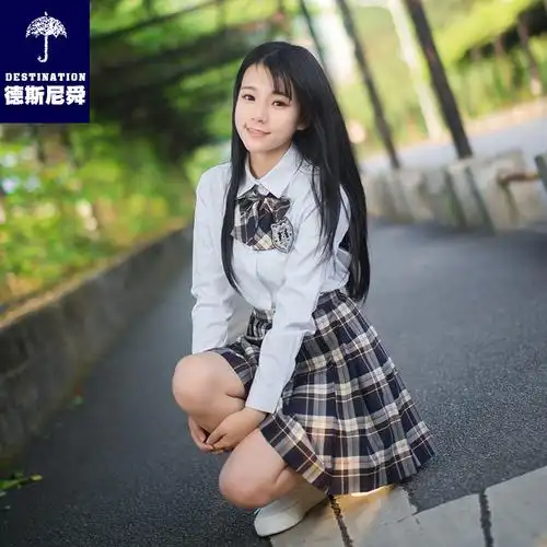 正统jk制服学院风日本校服学生格子裙百褶裙套装女夏季水手服甜美