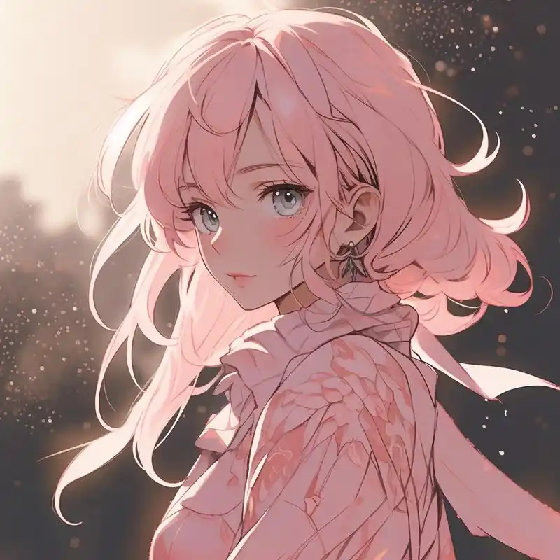 94粉毛动漫女生头像94