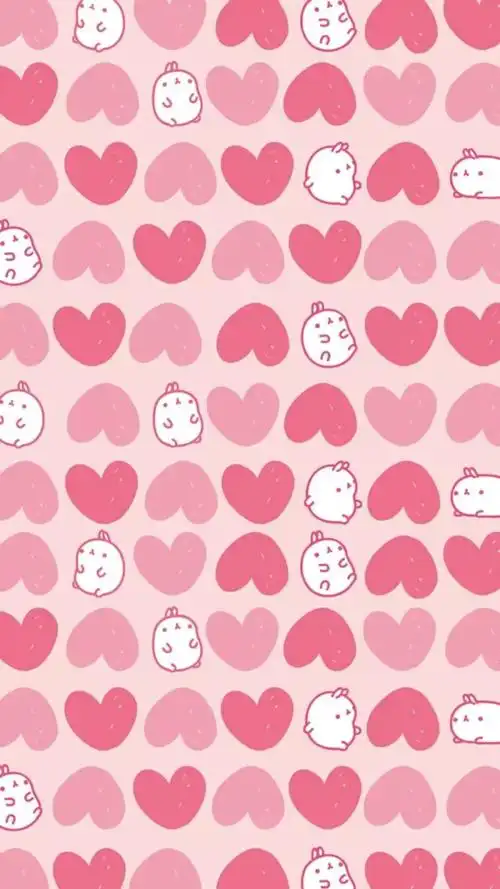 爱心 粉红 平铺 卡通壁纸ing