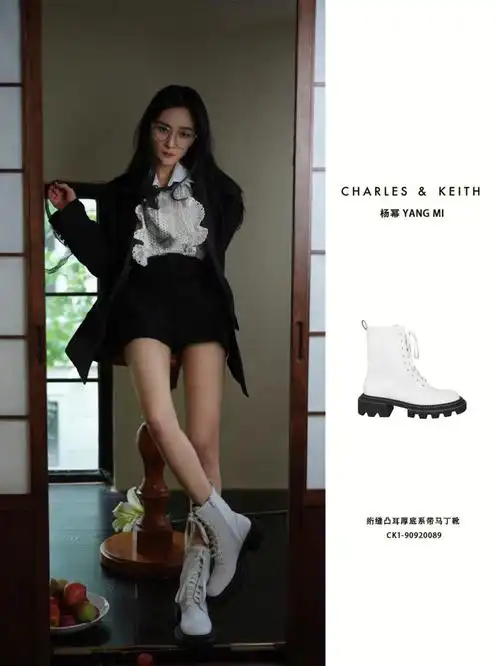杨幂同款马丁靴charleskeith经典百搭