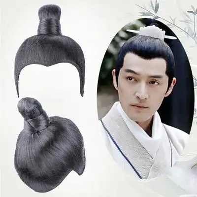 短直发套新款汉服男整顶假发透气自然发髻复古风写真头套复古头套