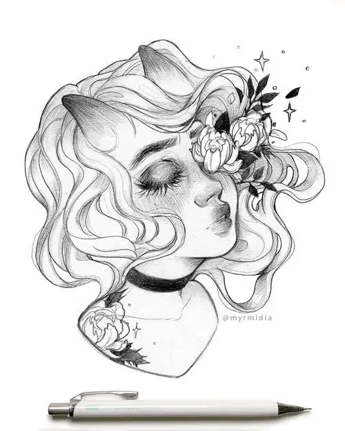 暗黑系的魔女插画,想换头像的赶紧收藏起来吧! - 元艺考