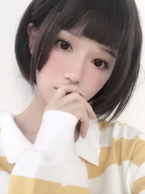 姬发发式假发女学生二次元短直发bobo圆脸日常lolita日常整顶假发