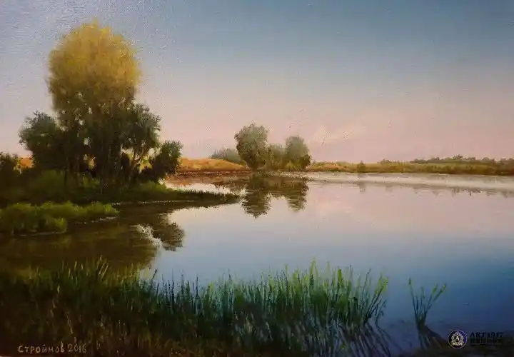 精致的早晨 Нежное утро 油画布 35-50cm 2016年  .