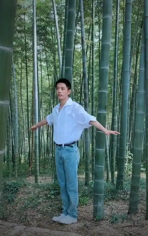 肖战竹林花絮好可爱,倾情演绎调皮又帅气的竹林少年
