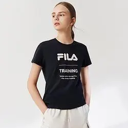 fila斐乐女装短袖上衣运动t恤女大logo透气舒适简约针织女式t恤