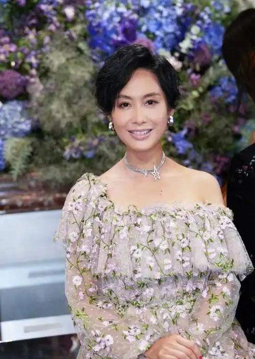 49岁朱茵最近状态穿灰绿色百褶裙庆生深鱼尾纹明显还是很美