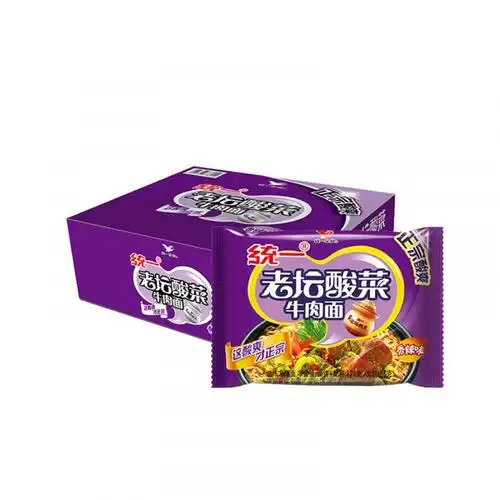 统一100老坛酸菜牛肉袋面118g*24