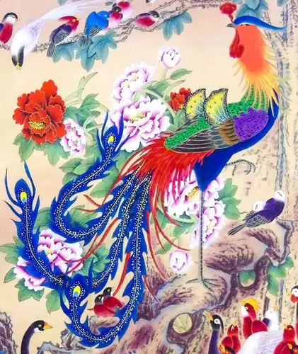 百鸟朝凤作者王留成作品尺寸24010