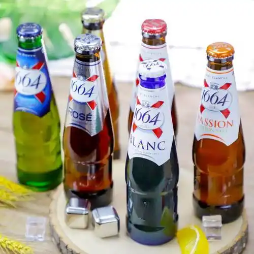 临期品法国1664白啤玫瑰味桃红进口精酿啤酒果味1668罐装450ml临期