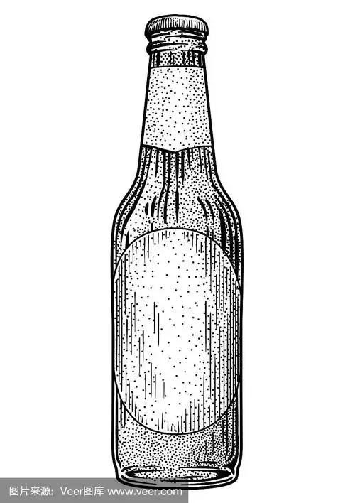 啤酒瓶插图,绘画,雕刻,油墨,线条艺术,矢量