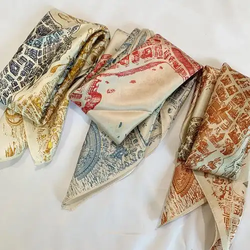 气质款~骏马之城真丝小方巾丝巾女100%桑蚕丝领巾装饰围巾