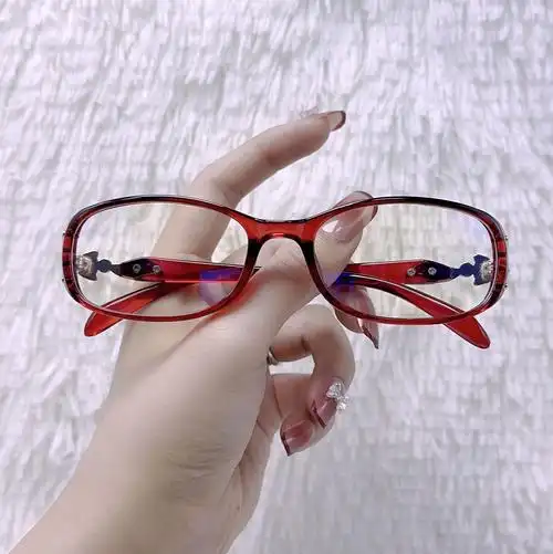 2022新款时尚复古椭圆形防蓝光眼镜女可配近视平光镜框素颜眼睛架