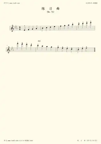 小提琴谱:4-90,练习曲(no.76)