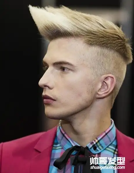 潮男飞机头发型图片
