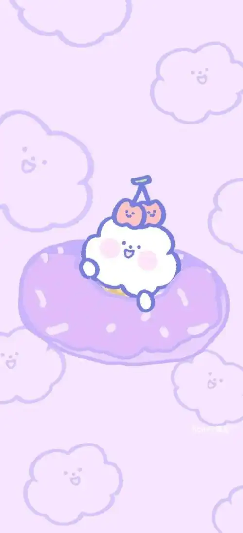 手机壁纸可爱风幸运紫色系列