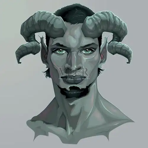 半羊人的肖像插画图片素材