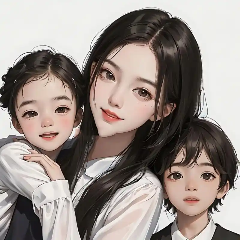 亲子头像90一儿一女的快来领头像95有大有小 原创图片,请勿转载