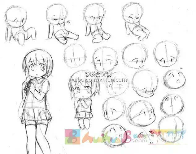 q版漫画人物大全图片简笔画图片怎么画简笔画教程绘画吧-画画