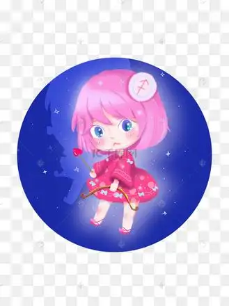 十二星座元素射手座可爱卡通手绘插画