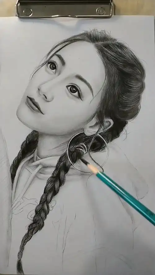 手绘明星肖像画【迪丽热巴】