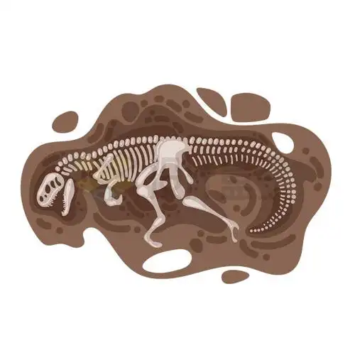 卡通暴龙霸王龙化石恐龙化石9693316矢量图片免抠素材 生物自然-第1张