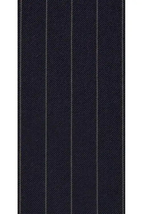 经典宽条纹藏青色单西