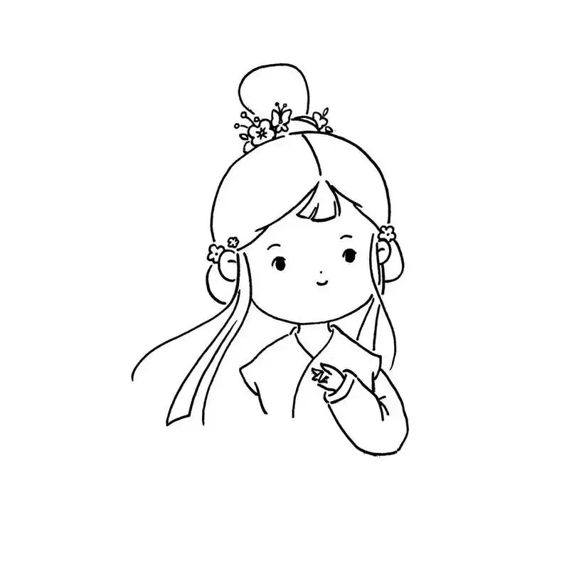 古风简笔画教程92|红衣少女 今日是个红衣少女 快来画一画吧