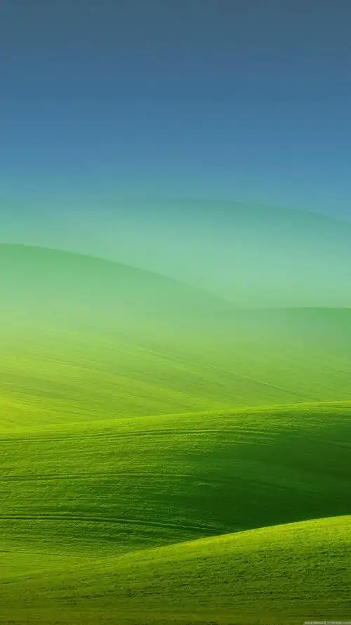 三星手机壁纸1080x1920蓝色天空绿色草地渐变