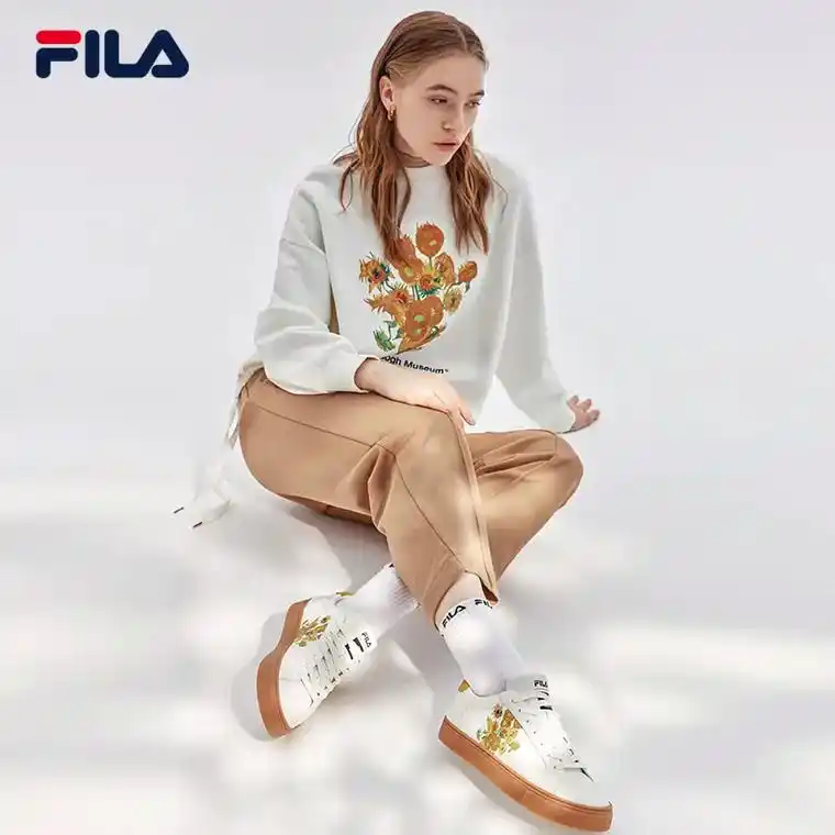 这双fila斐乐梵高联名女鞋真的太好穿啦!复古的设计加上增高 - 抖音