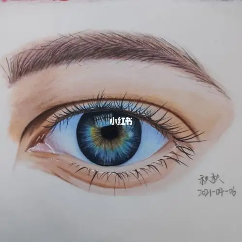 彩铅画i眼睛练习i心灵之窗过程