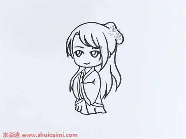 q版人物美丽古风女子简笔画古代人物简笔画q版古风人物简笔画人物简笔