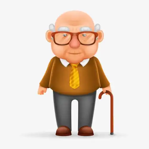卡通老爷爷矢量图