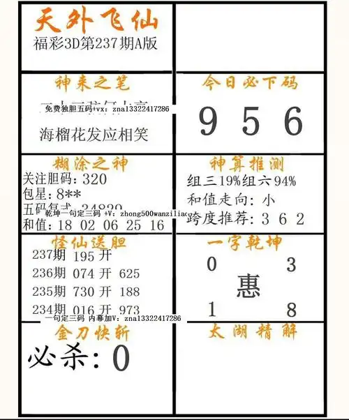 福彩3d天外飞仙a版