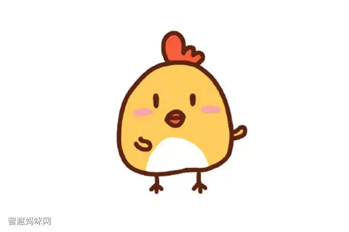 超简单小鸡简笔画画法步骤