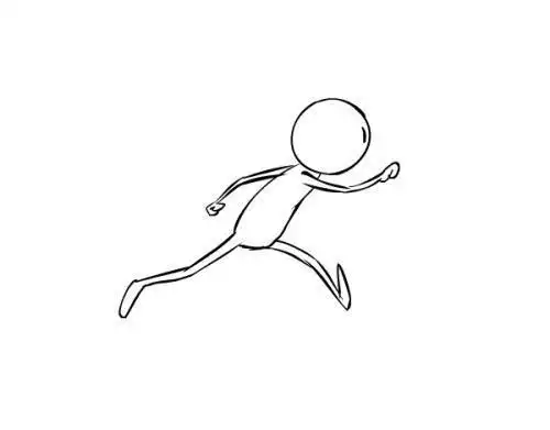 小人走路正面简笔画