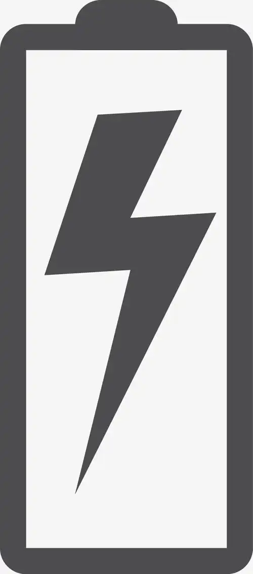 黑色闪电电池图标