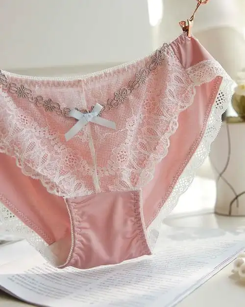 5条 低腰性感镂空诱惑内裤 丝滑牛奶丝无痕女士三角底裤