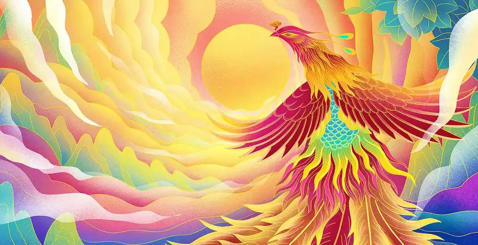 百鸟朝凤绚丽色彩|插画|创作习作|洛璎 - 原创作品 - 站酷 (zcool)