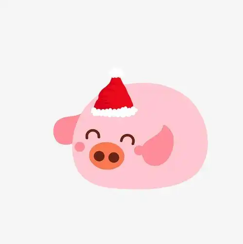 矢量卡通新年矢量圣诞节卡通可爱pig