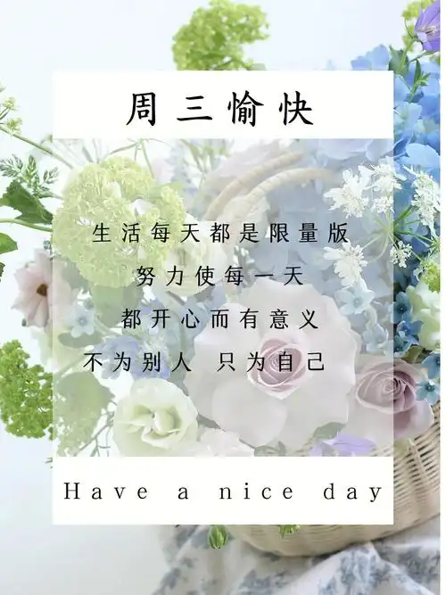 周三愉快早安日签正能量文案海报