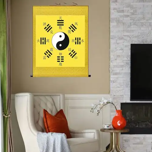 太极八卦图挂画易经周易风水先天八卦家用镇宅旺宅阴阳八卦图卷轴