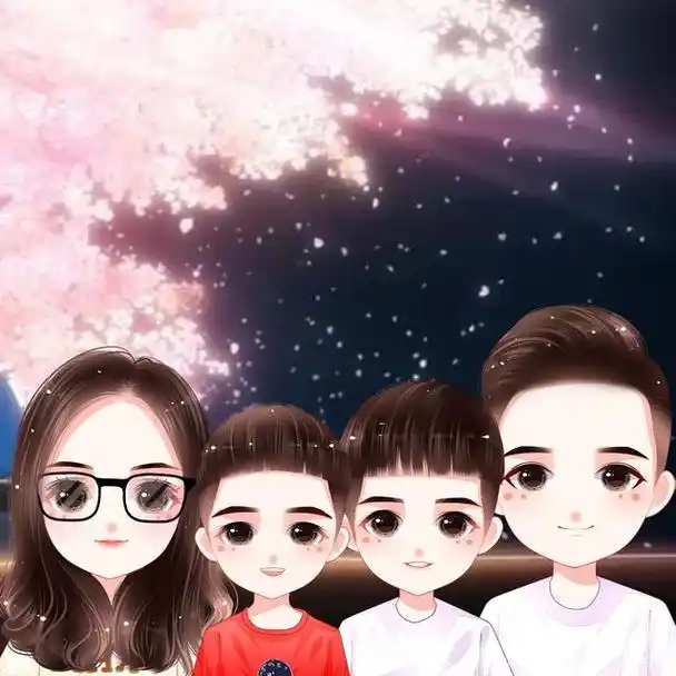 全家福头像,一家三口,四口,五口合照,可爱头像