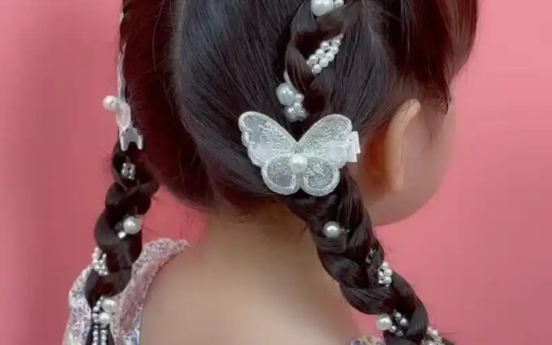 好看又甜美的珍珠蝴蝶发型