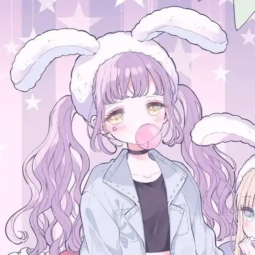 闺蜜头像淡紫色可爱风