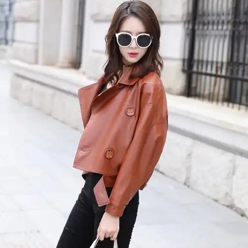 秋季时髦皮夹克女2018新款潮韩版百搭宽松bf休闲高腰小皮衣女外套