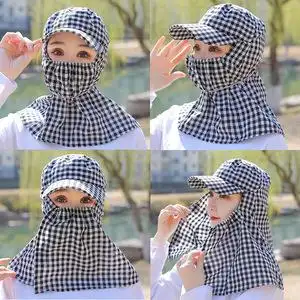 夏季骑行防晒面罩全脸女防紫外线遮脸护颈电动车蒙面遮阳头套帽