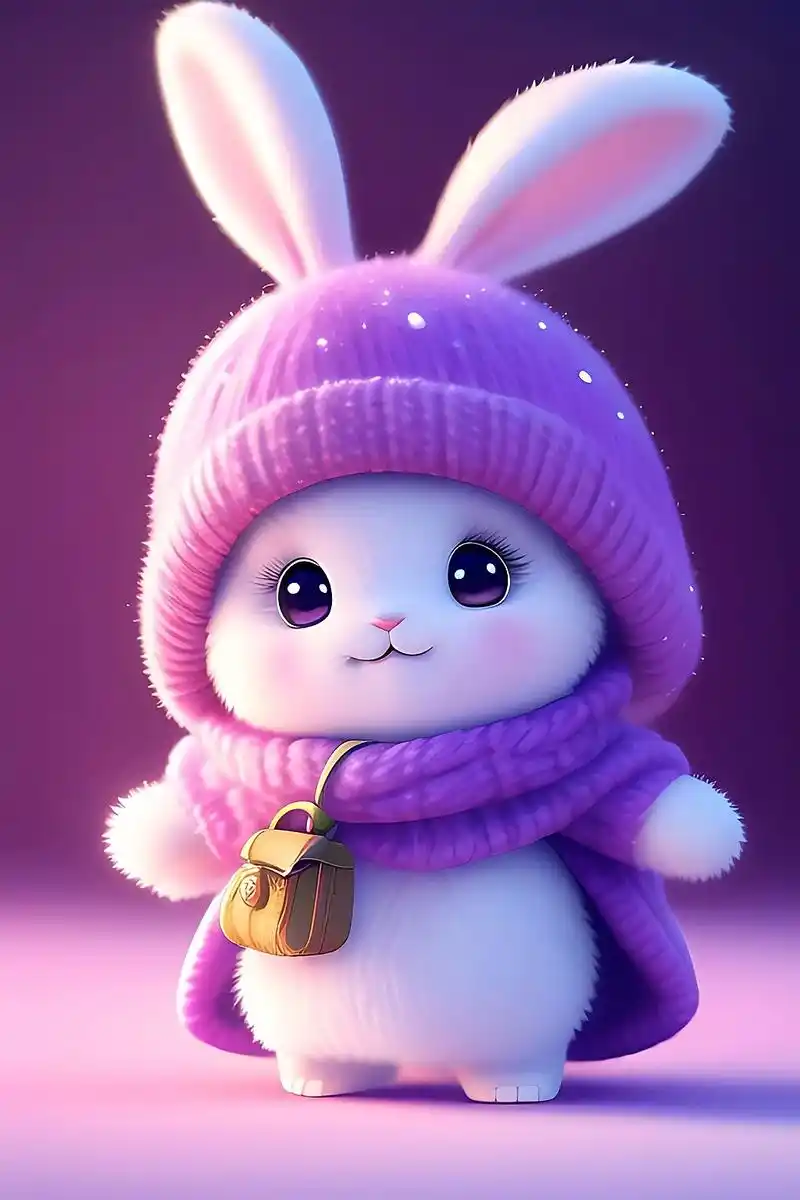兔子萌宝来了,挎着时尚包包可爱的迷你包包 ,手机壁纸## # - 抖音